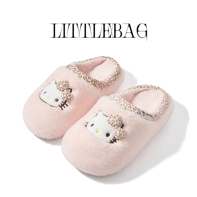 (qianqian)11正版联名Kitty卡通棉拖外穿勃肯保暖ins增高毛毛