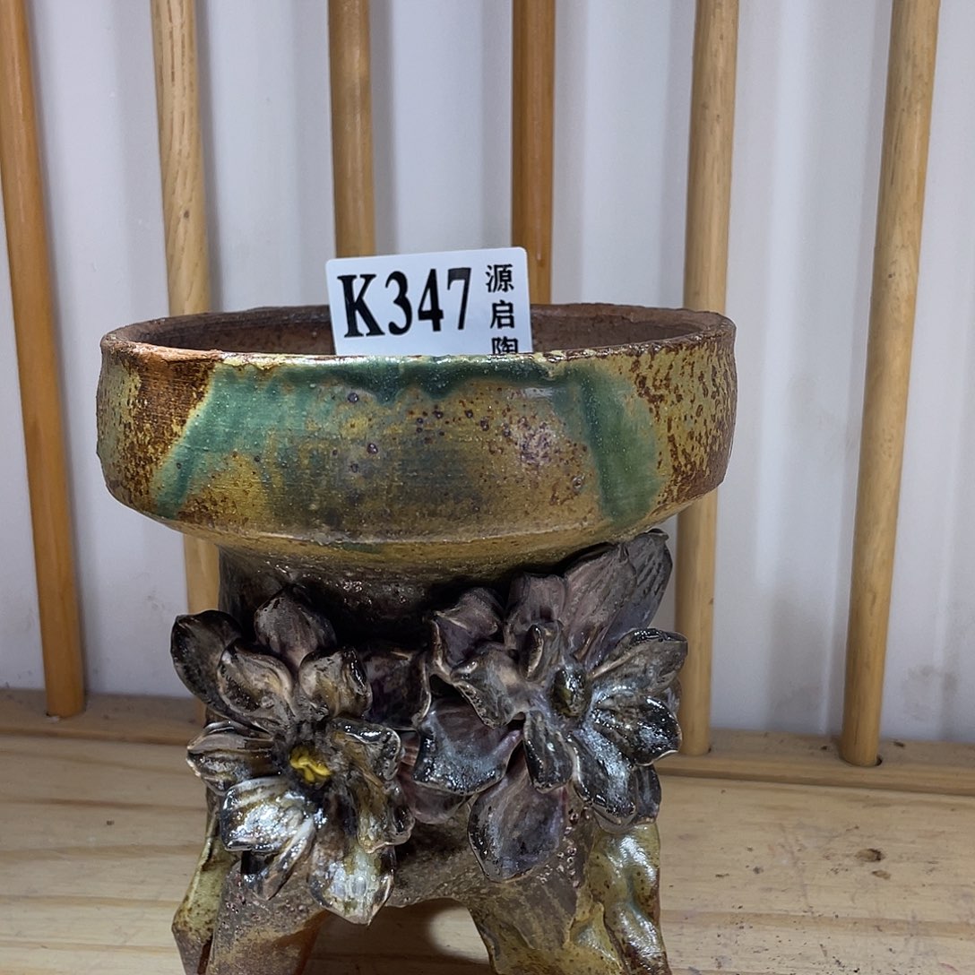 紫砂花盆景德镇陶瓷花盆347