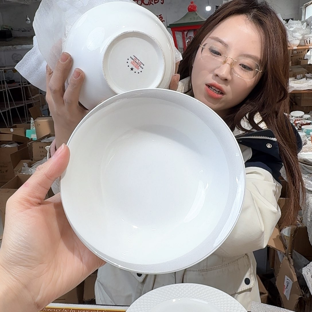 瓷6英寸饭碗15cm10个外贸尾单