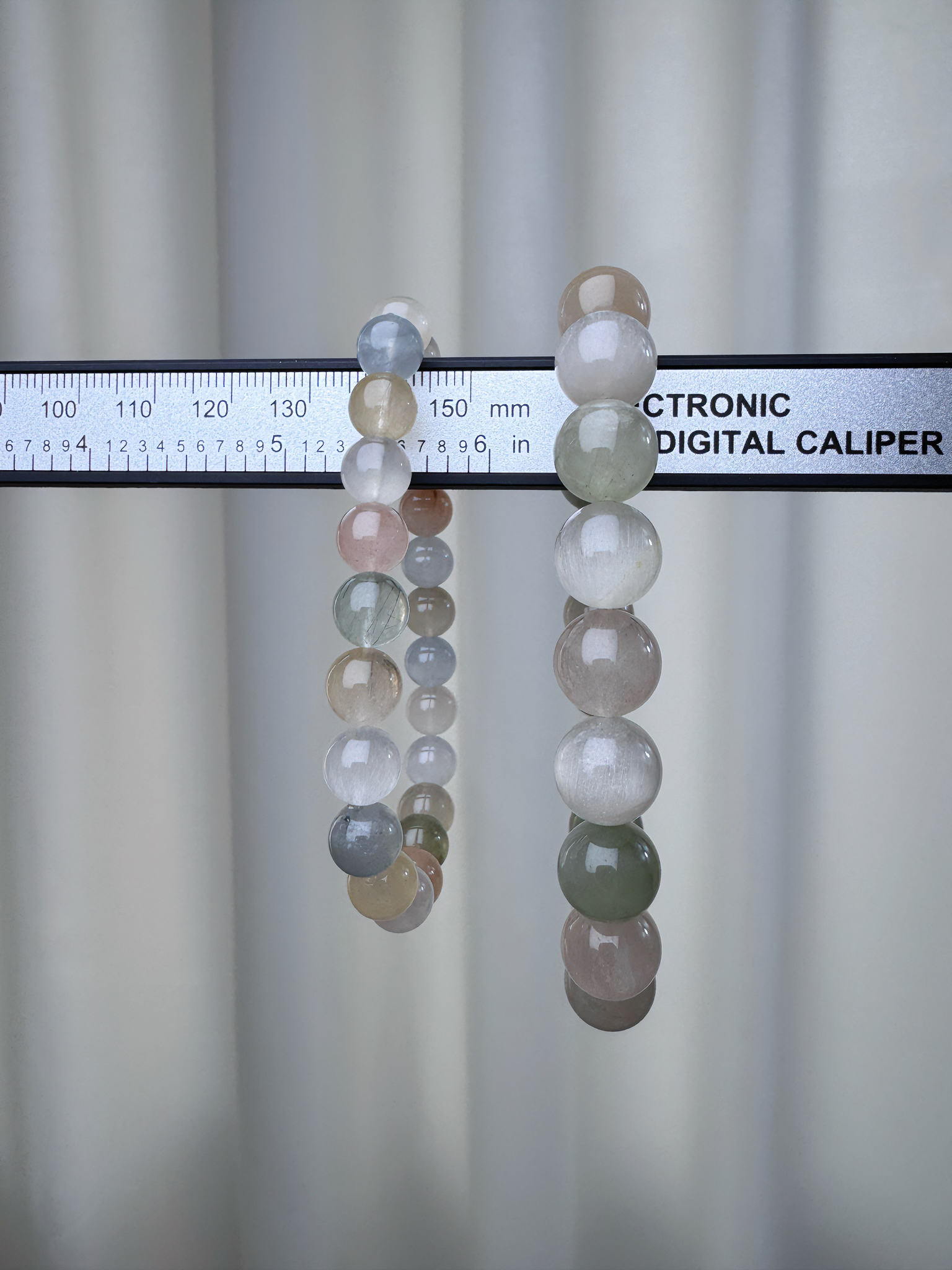 【见春山】天然玛卡龙兔毛水晶手串（多样性发一）