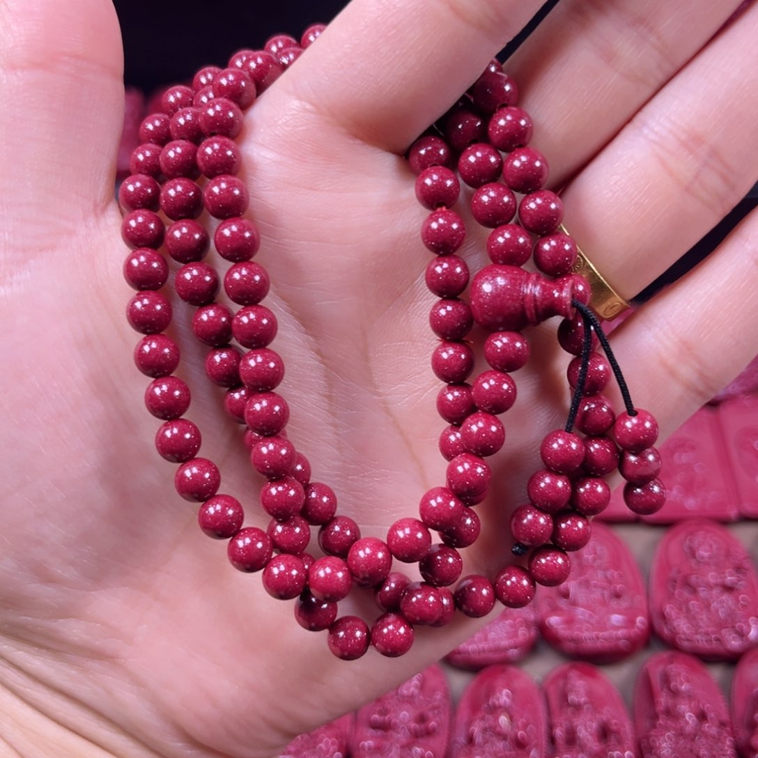 天然辰砂131颗6mm108颗款式手链