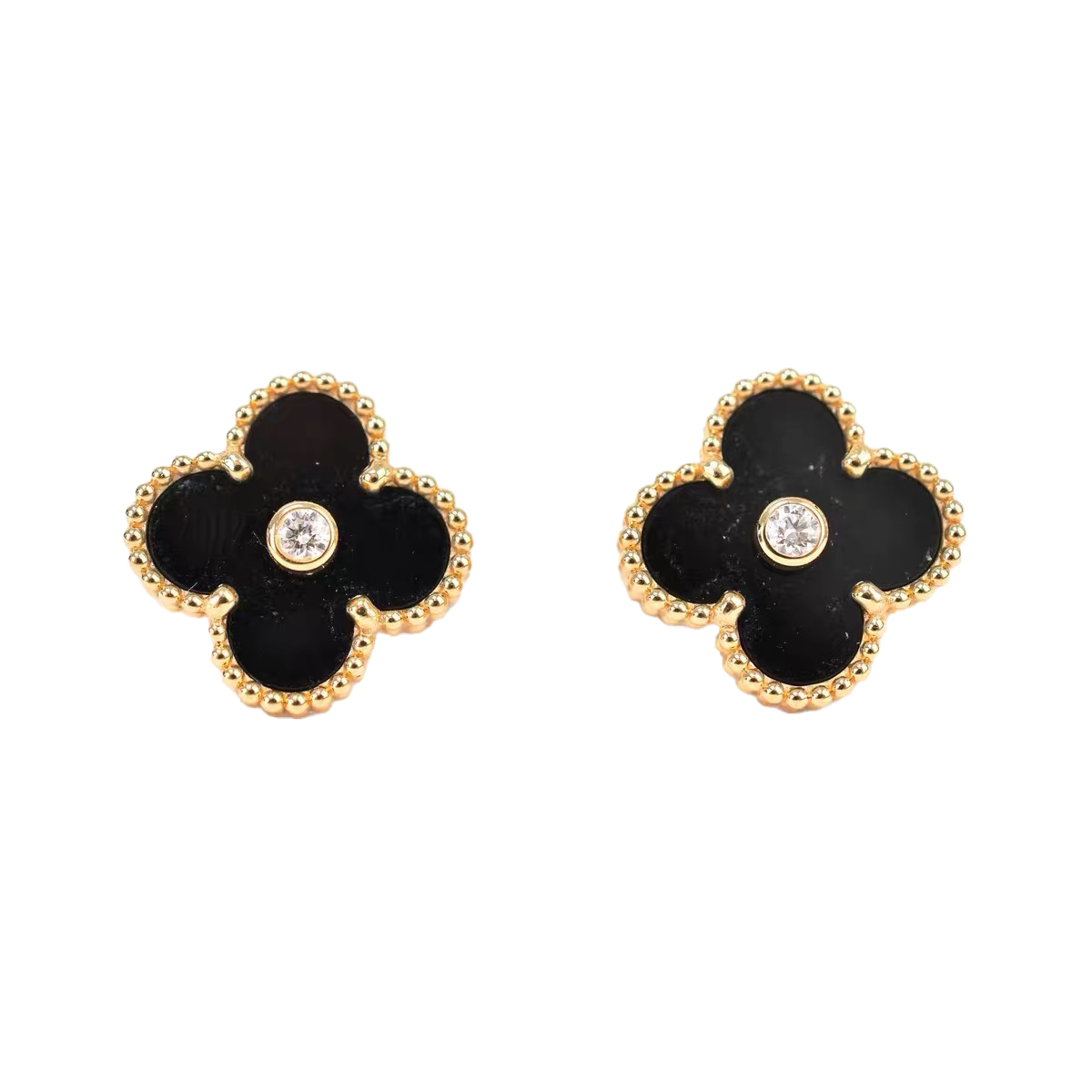 合金耳饰 四叶草耳钉新款小香风高级感耳饰