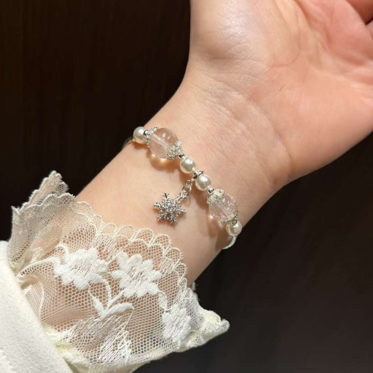 F836 「冬日恋雪」10mm白阿塞设计款手串 多样性发一