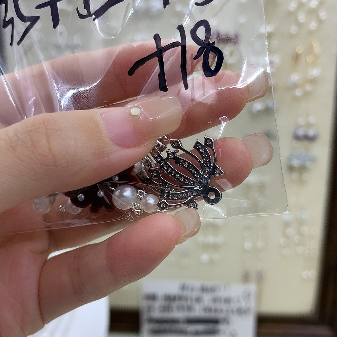耳饰银S925镶嵌淡水珍珠