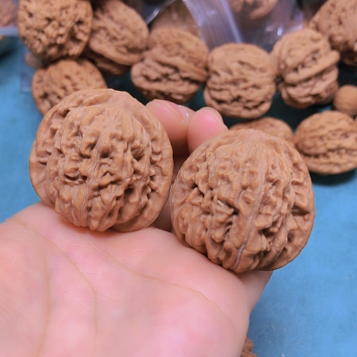 【闪购商品】把件核桃略*略38四座楼修尖