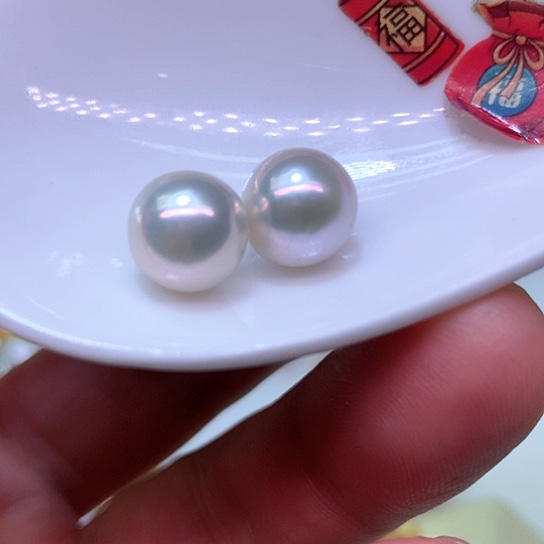 淡水珍珠耳饰银S925镶嵌