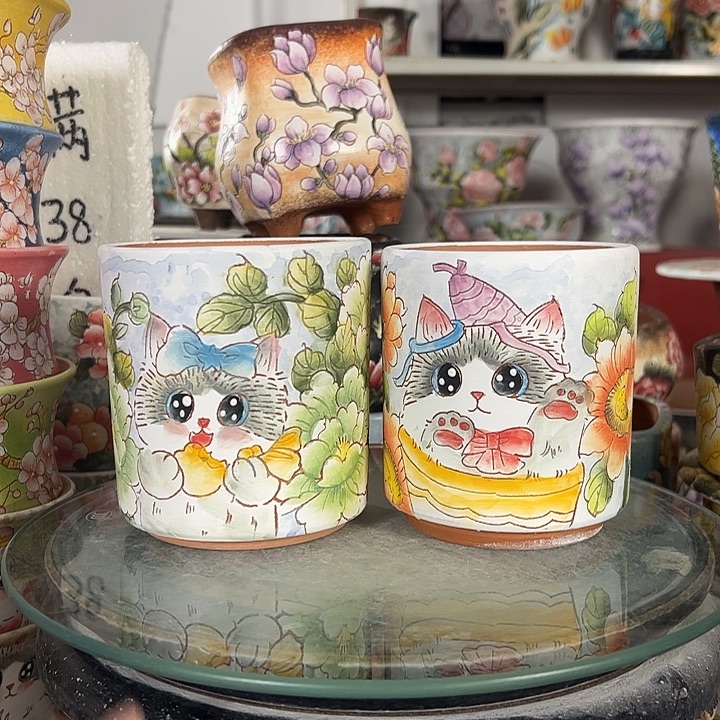 满38包邮 景德镇幸运花盆