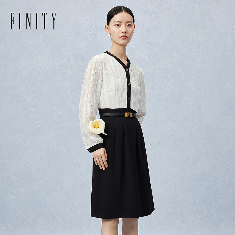 【粉丝专享】FINITY 新款气质连衣裙小香风时尚百搭 F21X1A29L6