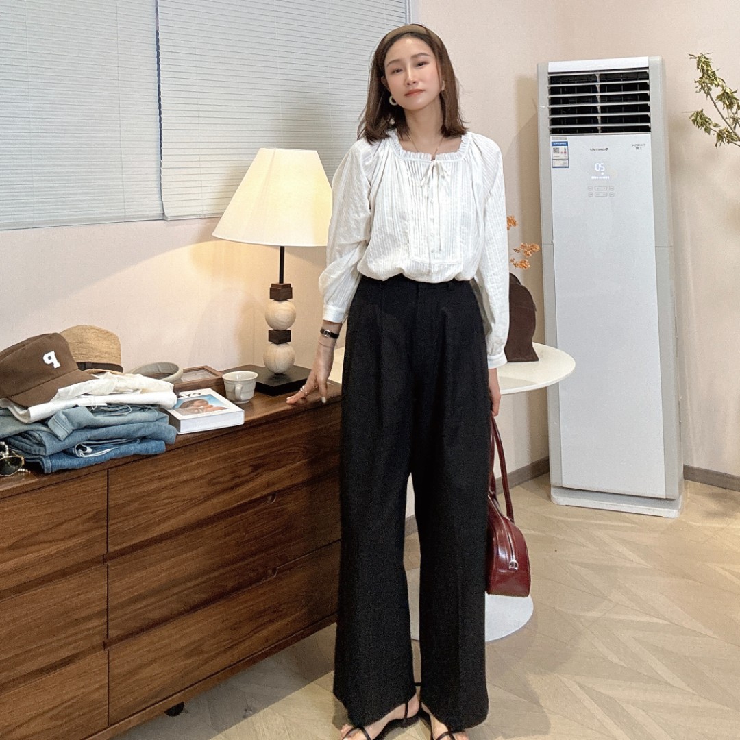 【特价】亲肤莱赛尔亲肤质感通勤百搭薄款阔腿西裤K5605