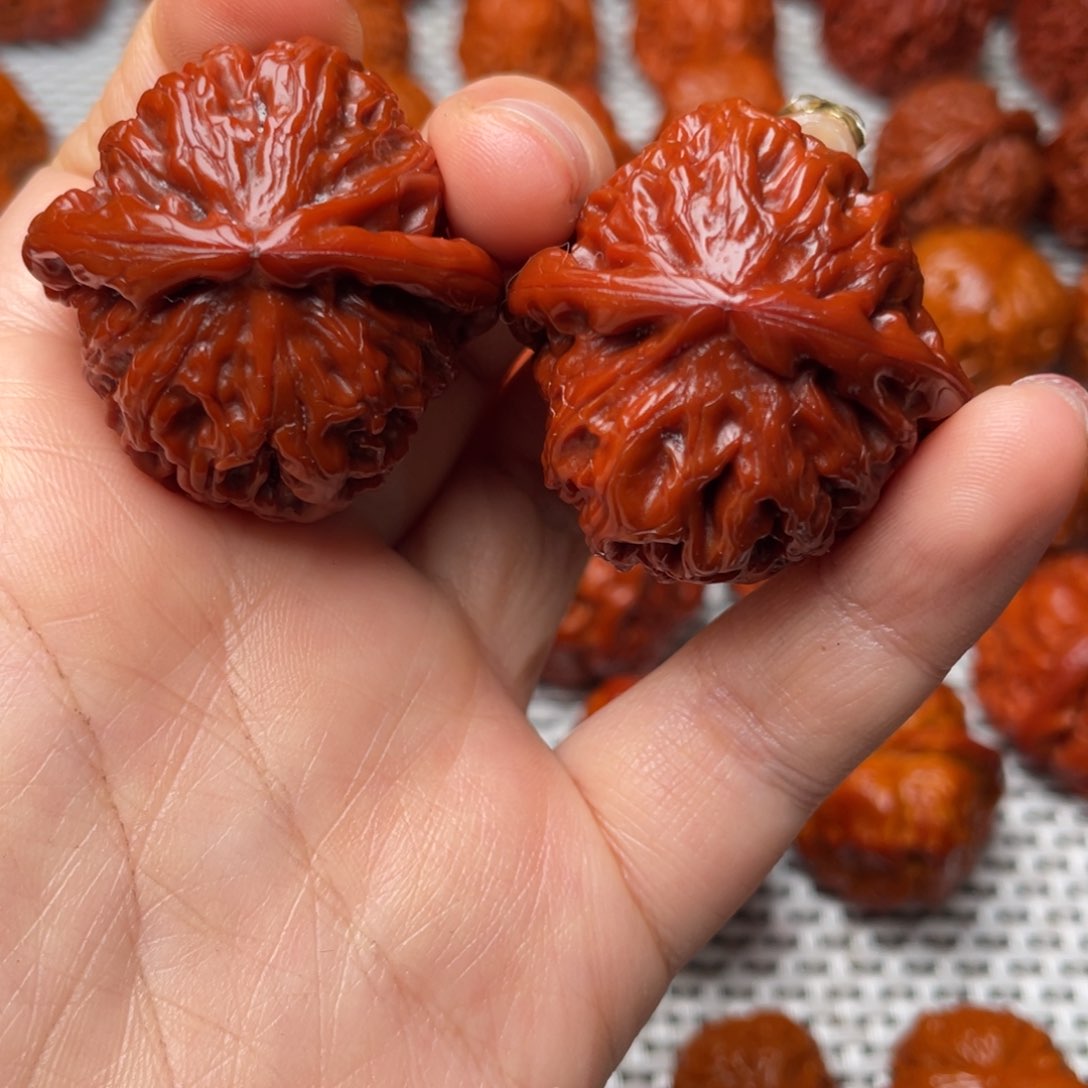 桃核吊坠文玩核桃 手把件 白狮子 37