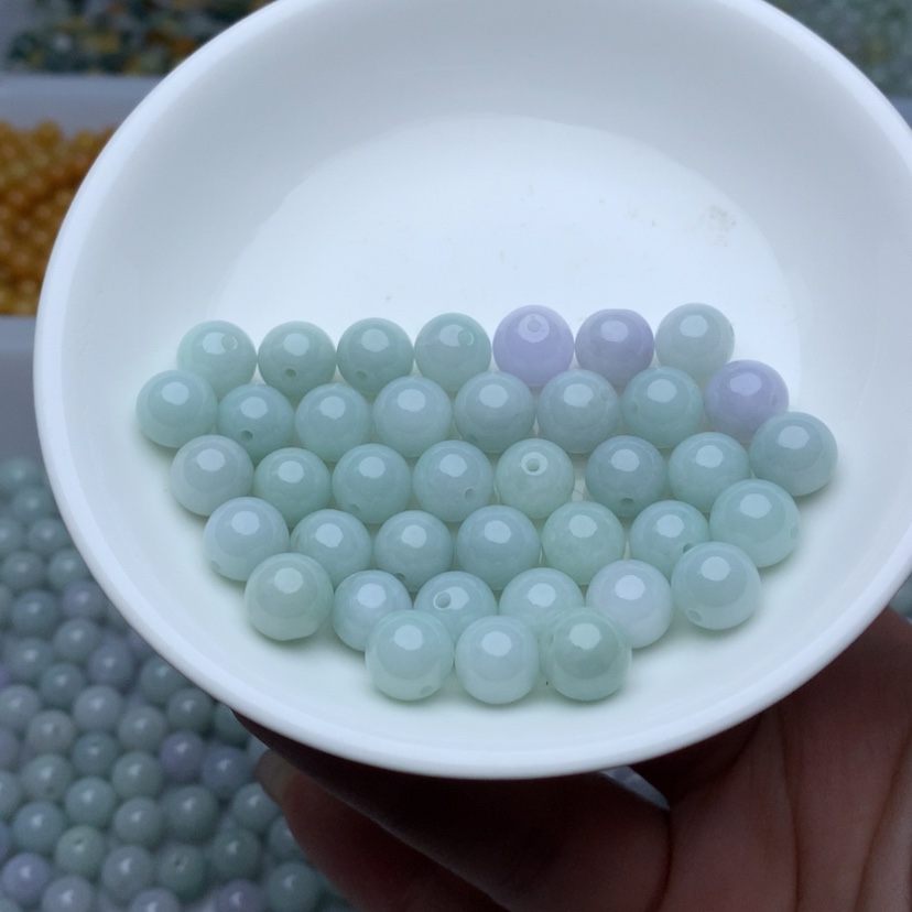 【闪购商品】翡翠手链未镶嵌卡9冰紫绿20颗