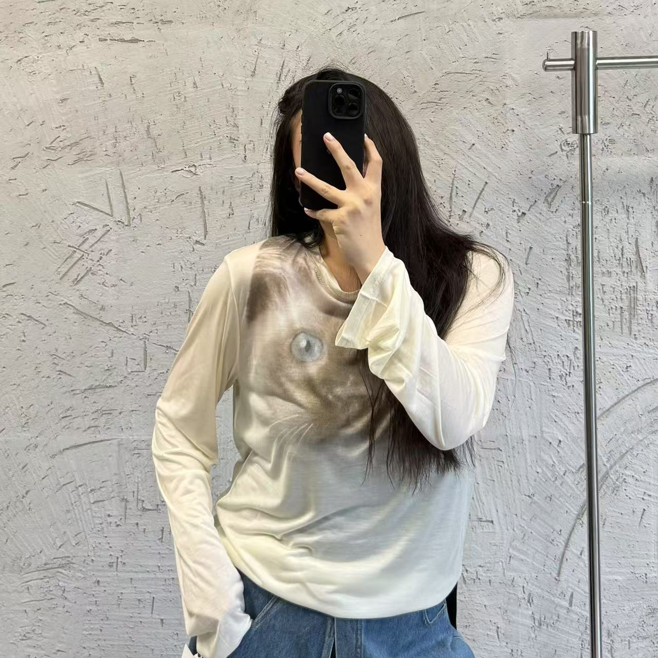 《小韩韩推荐》小猫罩衫大码女装夏季显瘦穿搭宽松百搭外穿休闲时尚