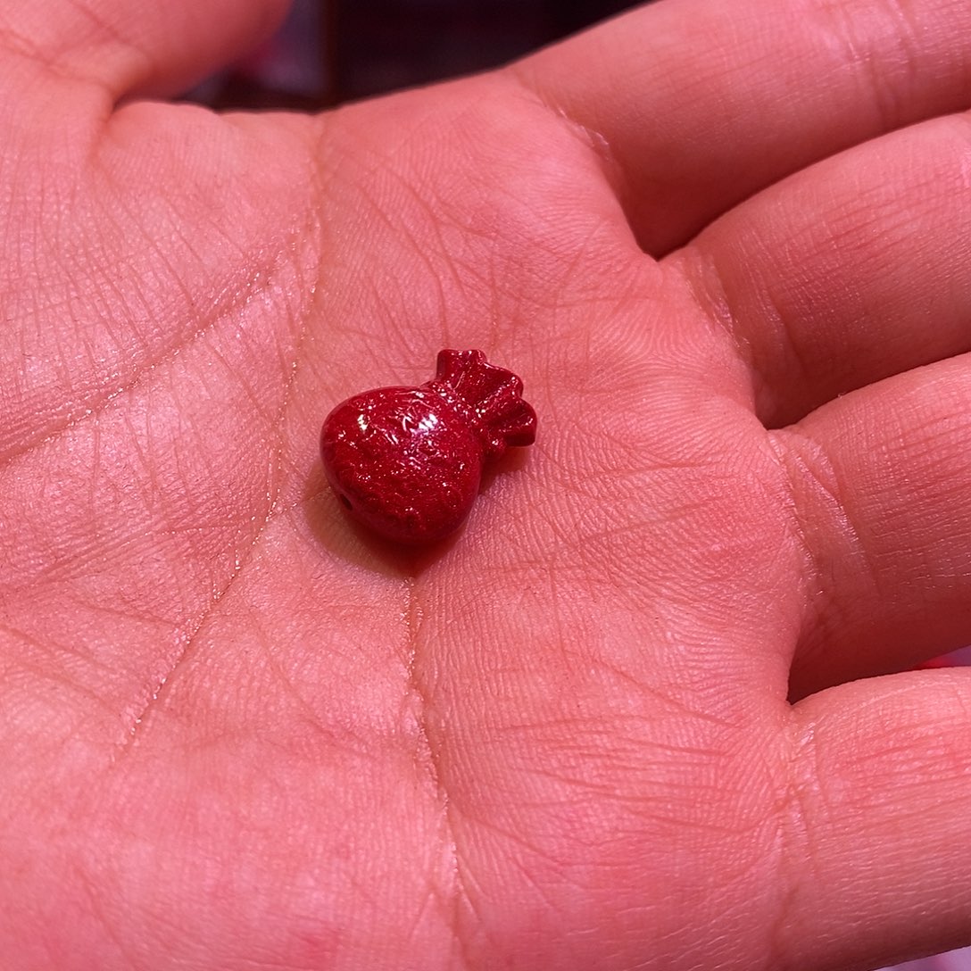 天然辰砂红晶砂福袋手编绳