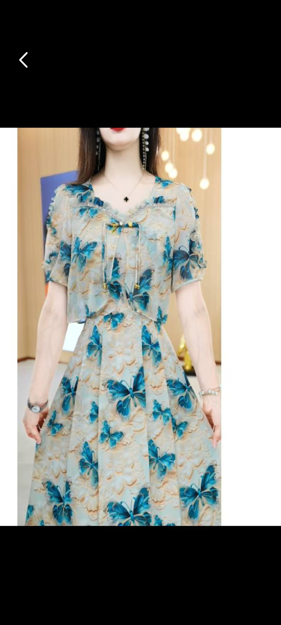 A0558洋气减龄时尚印花连衣裙夏季新款法式小众裙子