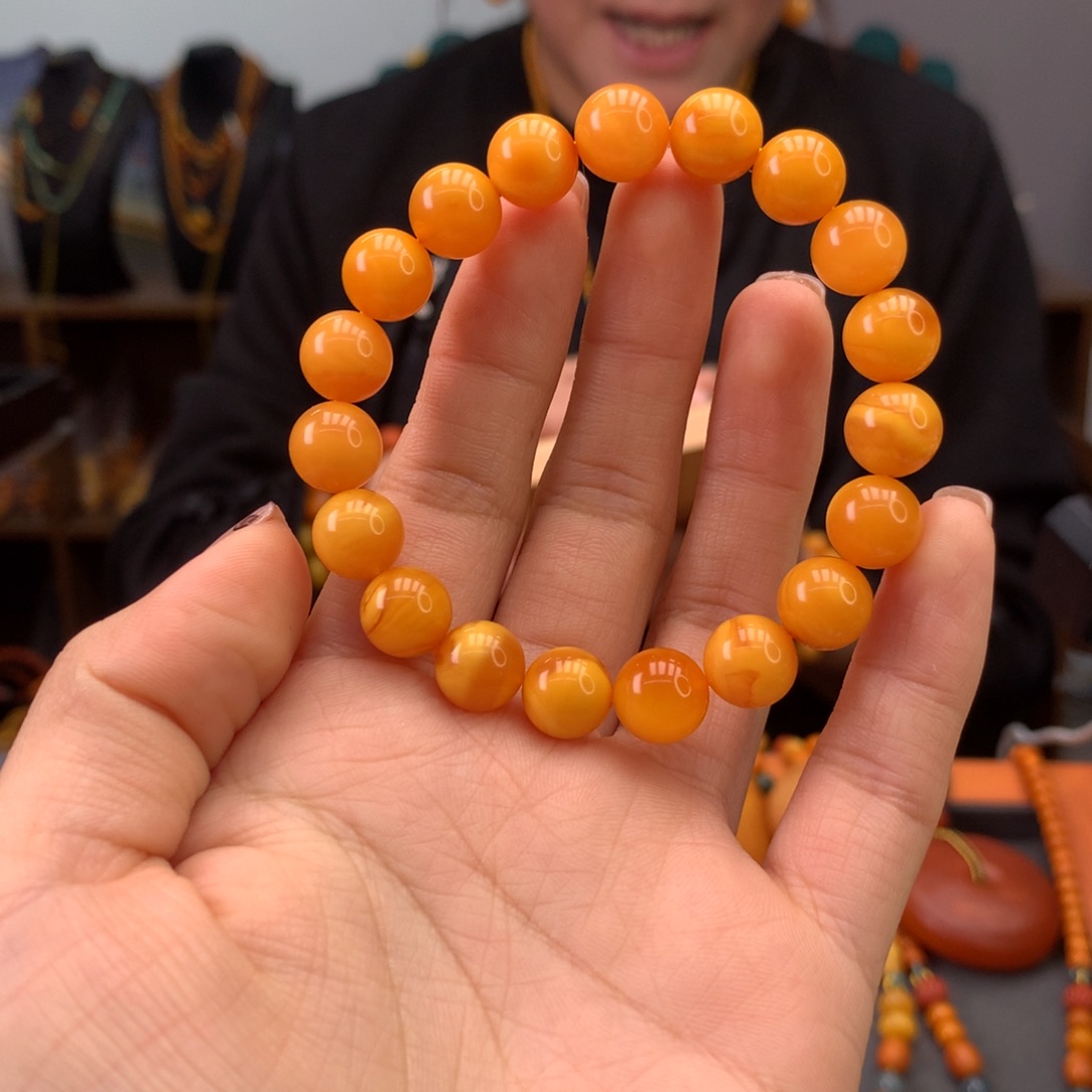 蜜蜡手串未镶嵌天然