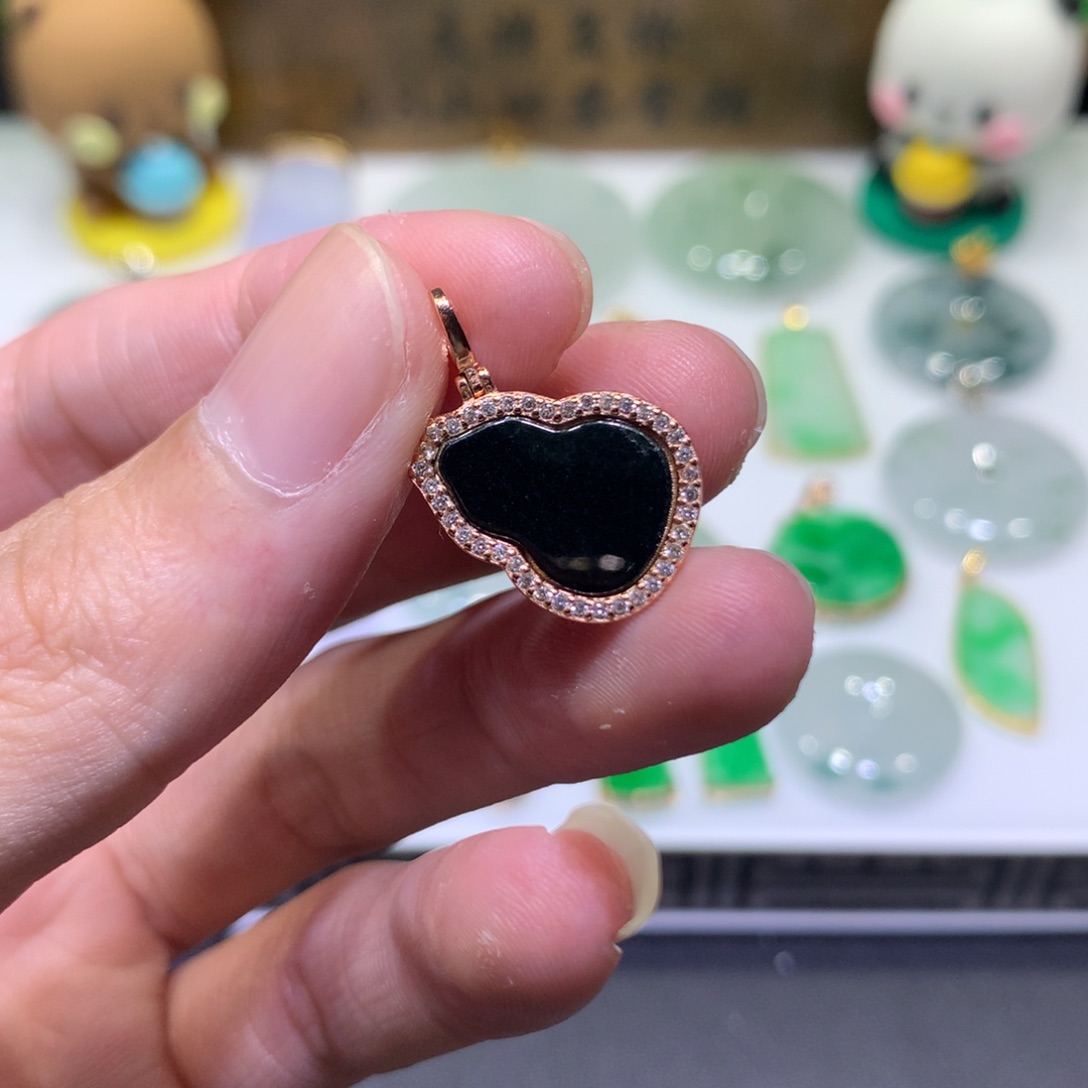 翡翠银S925镶嵌吊坠(不含链)