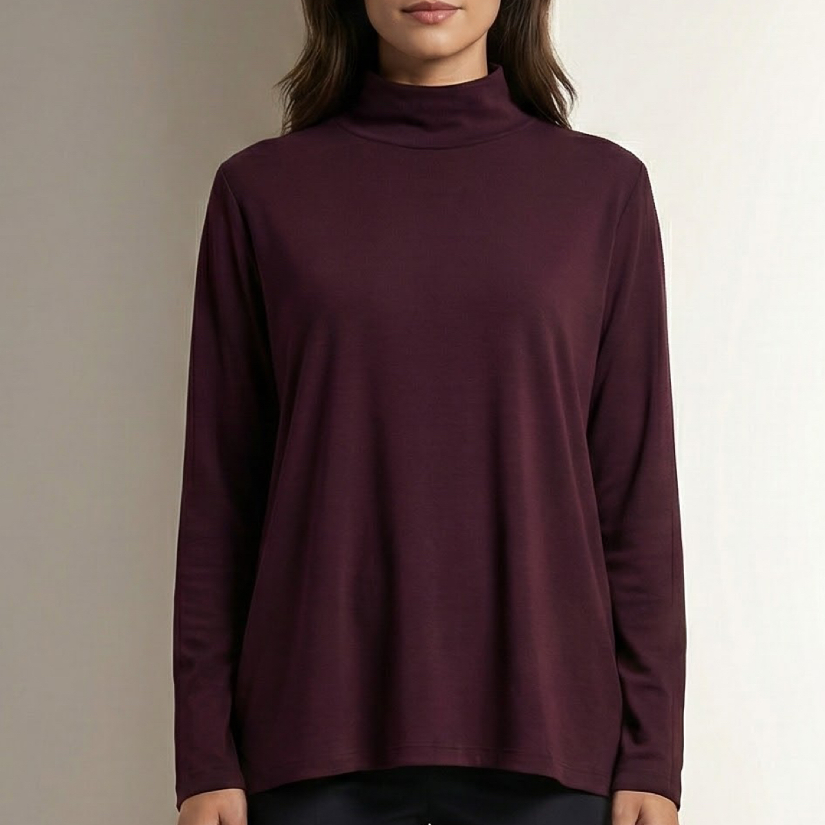 孤品样衣长袖--女款半领双面绒打底衫T恤36278