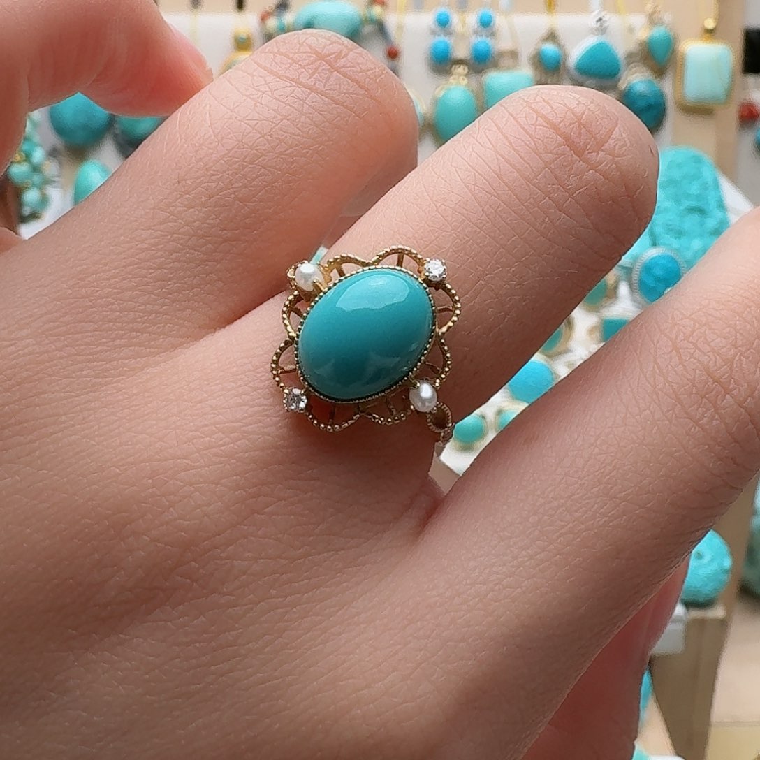 绿松石配饰18K金镶嵌