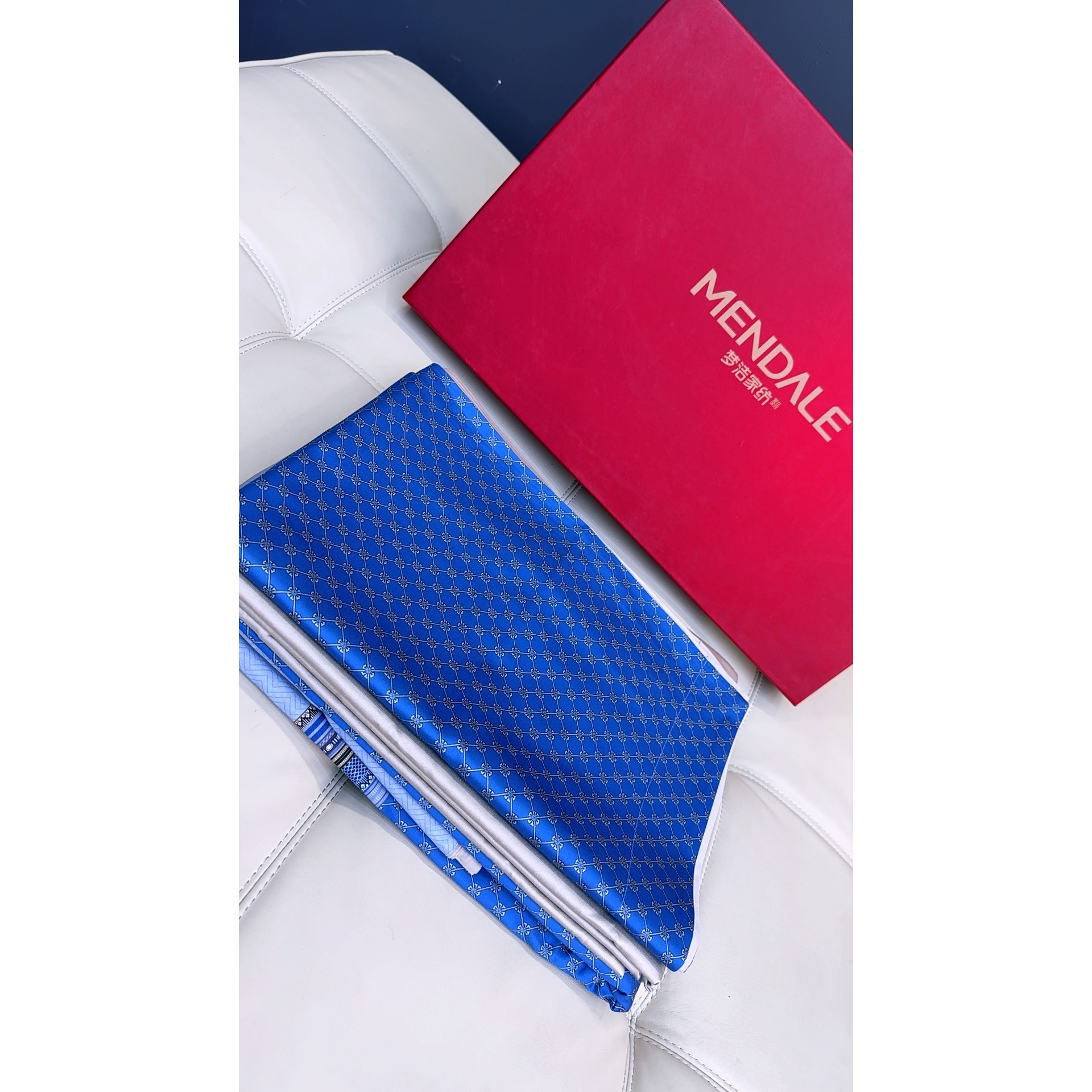 品牌原单梦家纺-100S长绒棉印花【四件套—2.2m*2.4m】皇家蓝—7375