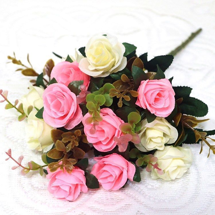 仿真绢花带花盆室内餐桌茶几客厅卧室花艺摆件