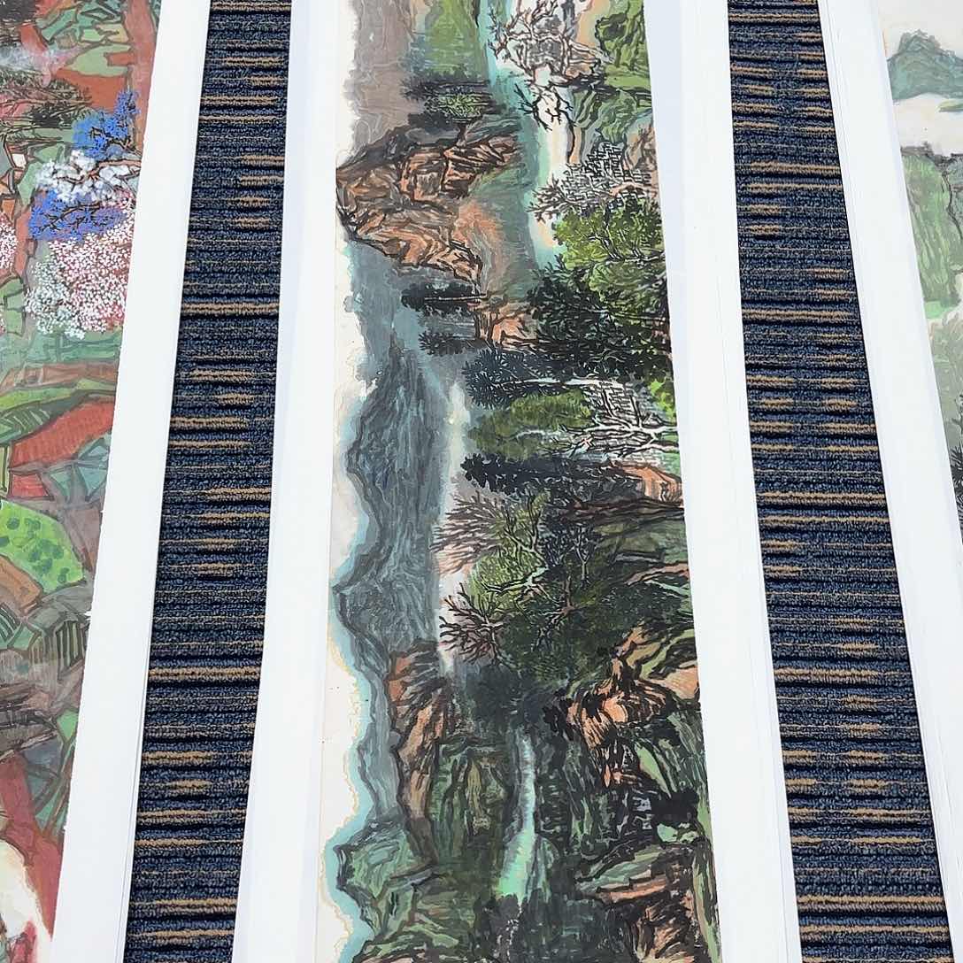 国画泉**夫许永州四尺对开花鸟朱