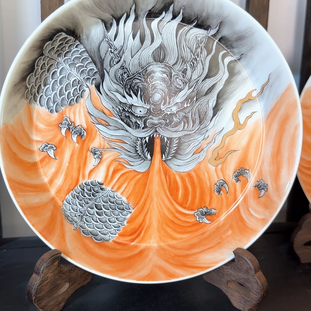 秋***澹摆件陶瓷龙壶承景德镇