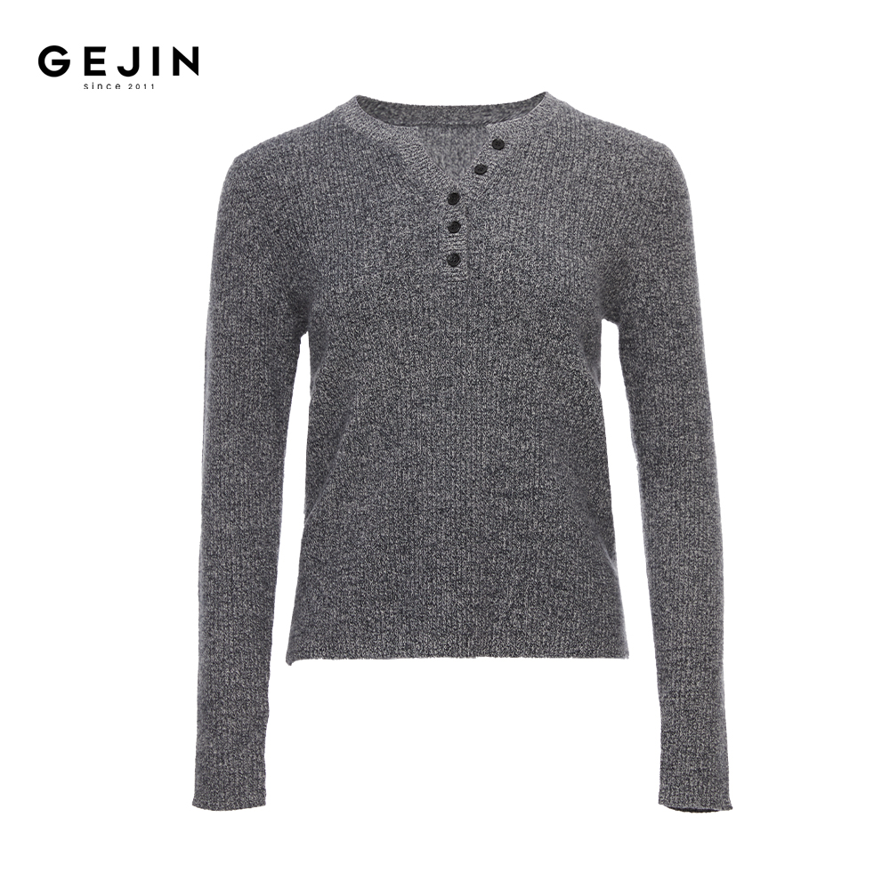GEJIN/歌锦秋冬新款修身显瘦套头圆领纯羊毛针织衫9442562523