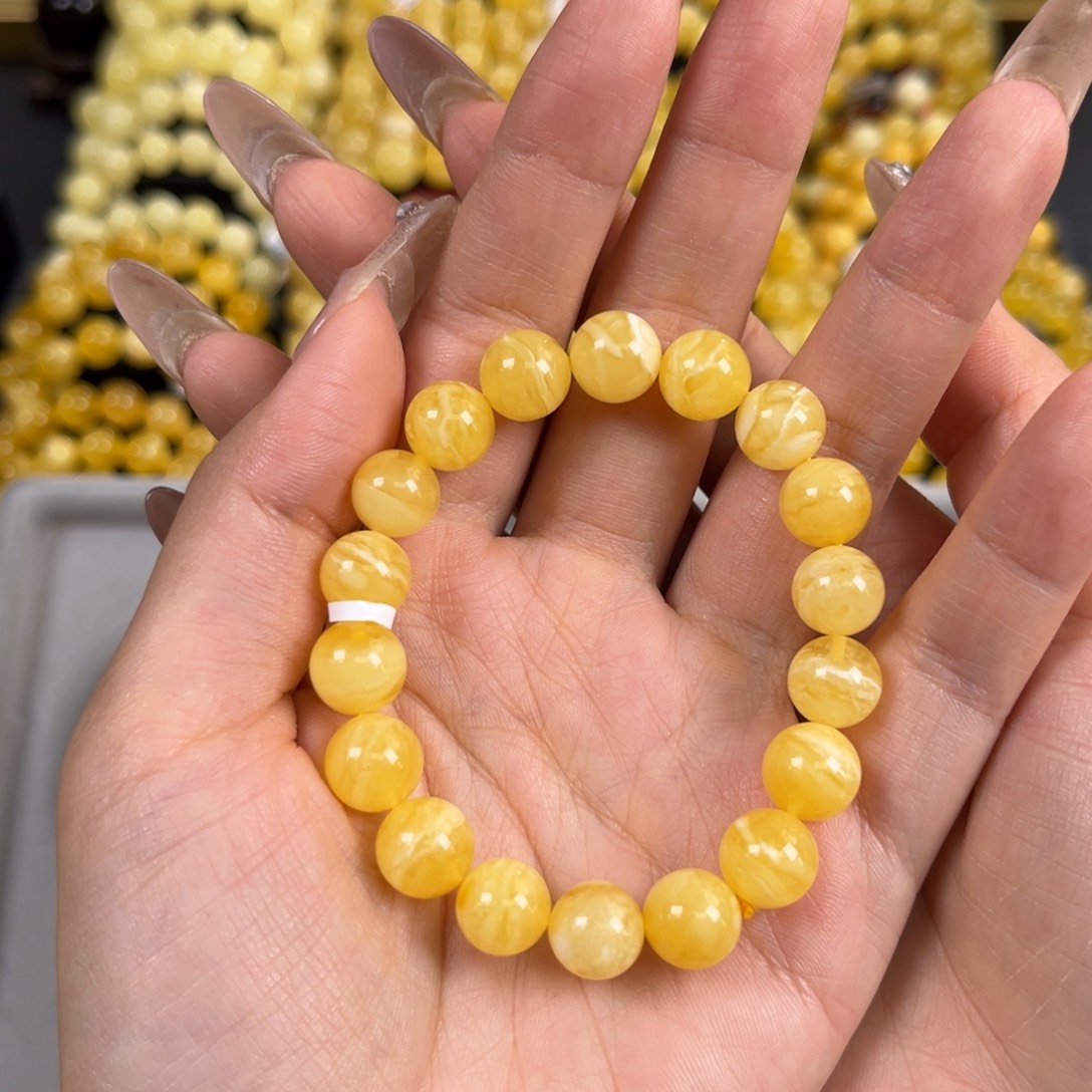 未镶嵌琥珀裸石浓蜡瓷白花