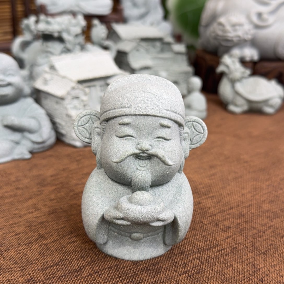 石材青砂石福禄寿财神爷