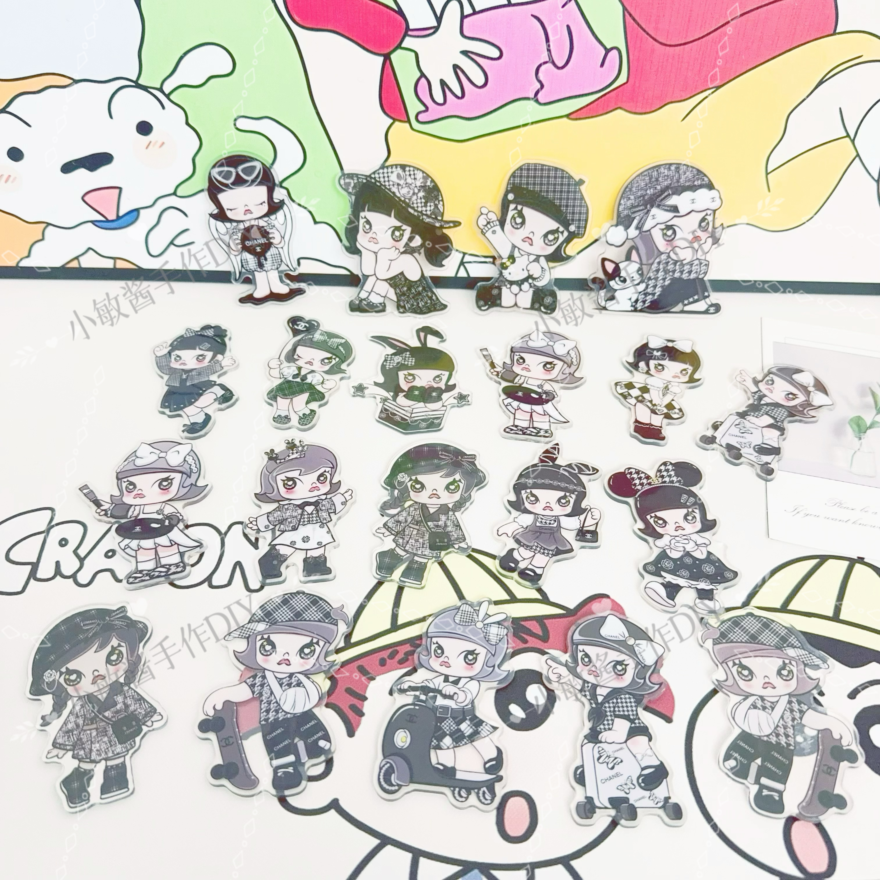小敏酱 亚克力片片 浮雕贴纸 客户选款【不单卖 客选款】