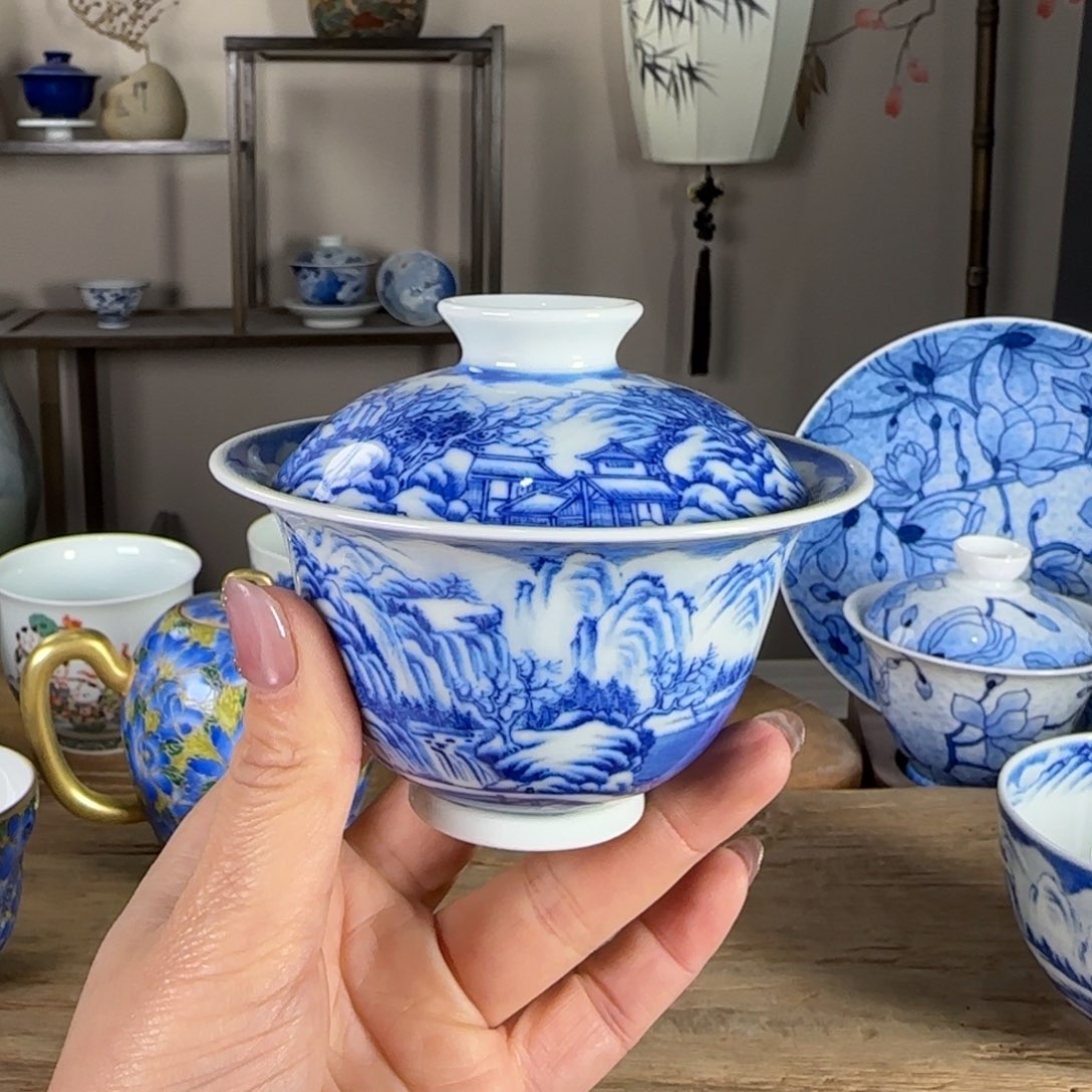 杯景德镇陶瓷柴烧多人