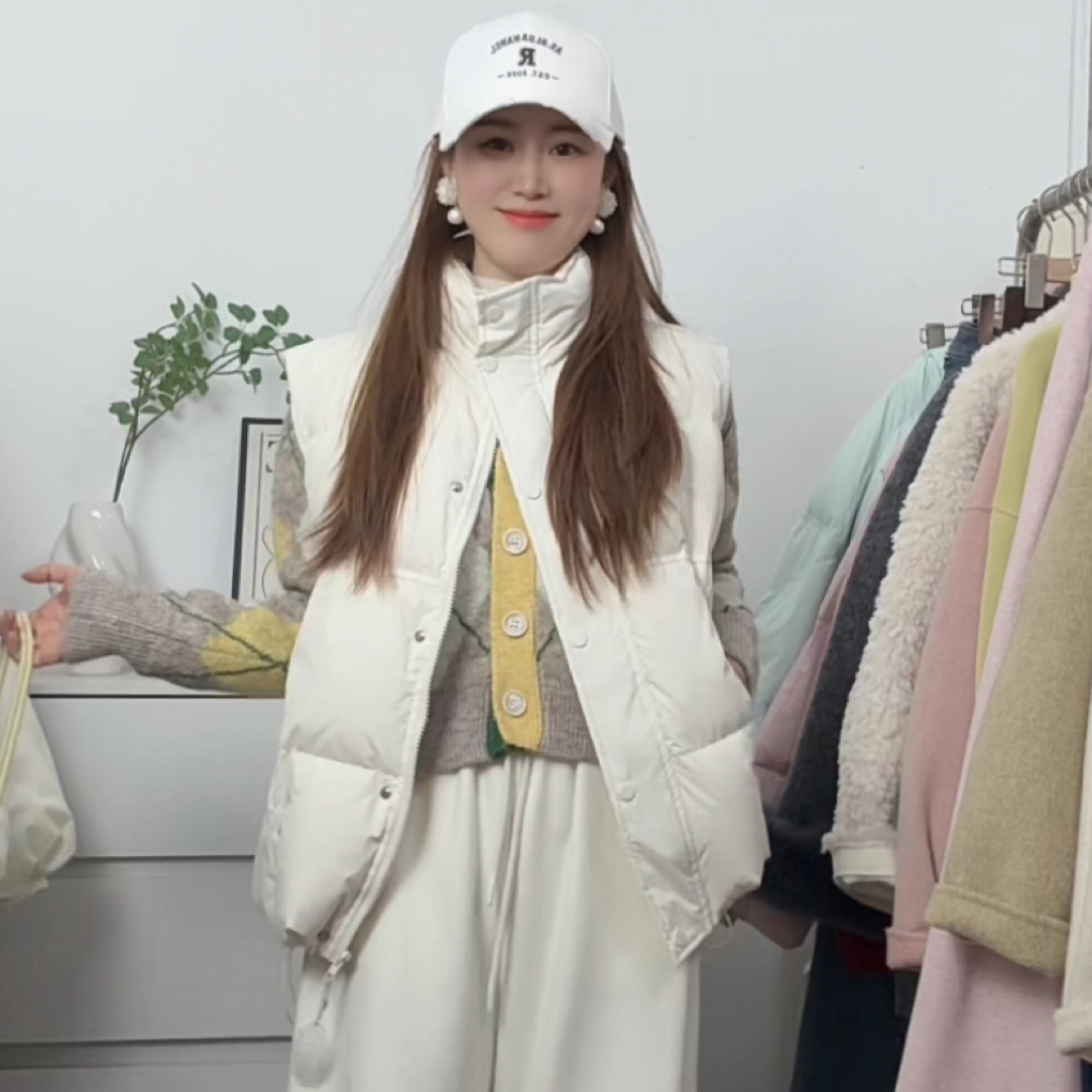 新款立领短款轻薄保暖女户外时尚外搭无袖外套