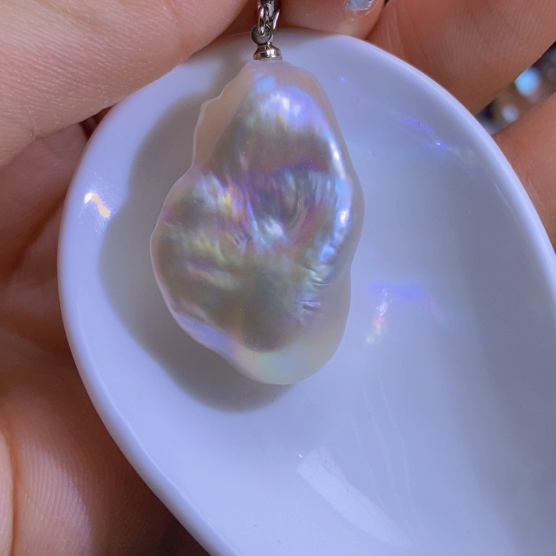 银S925镶嵌淡水珍珠微瑕