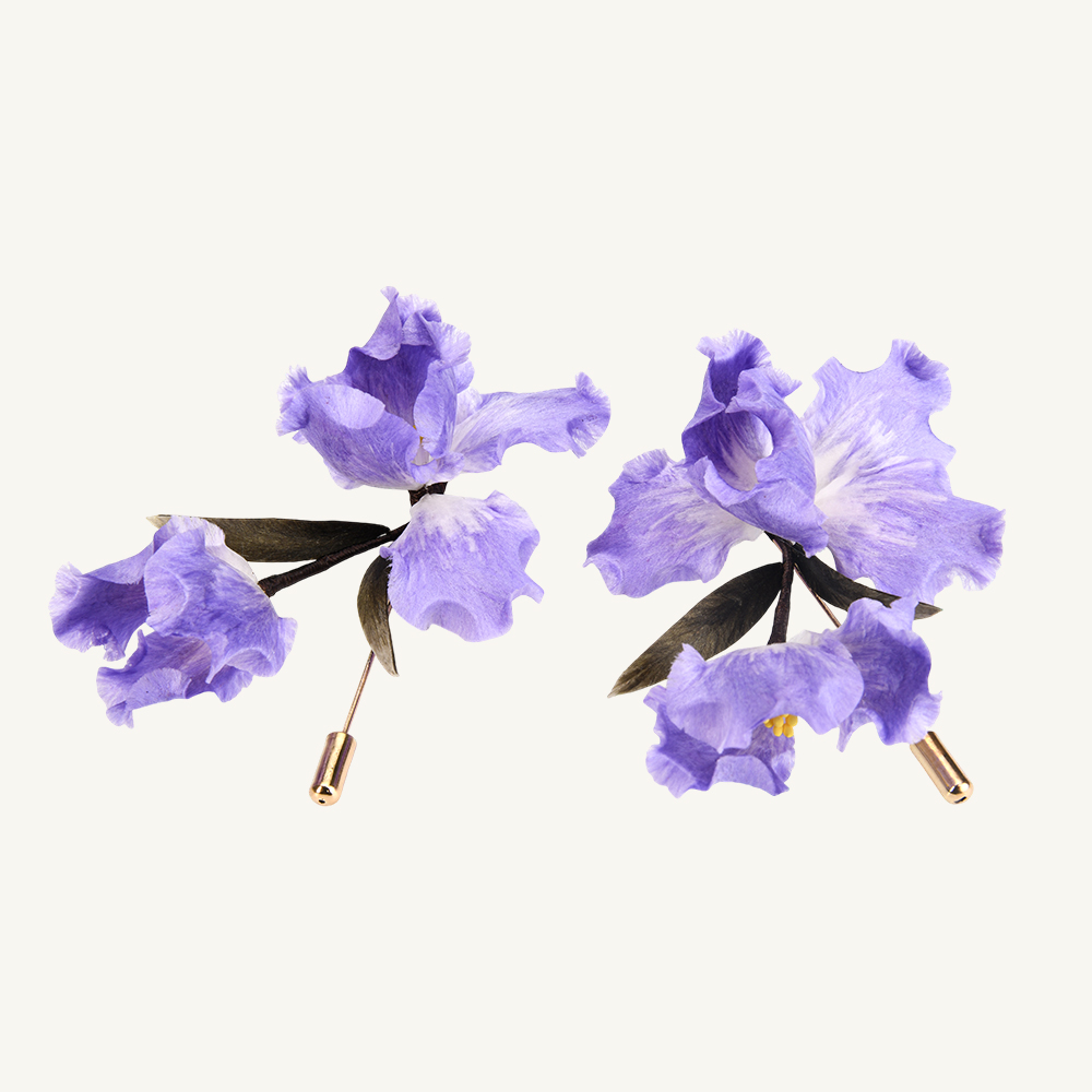 （绒花）鸢尾花胸针