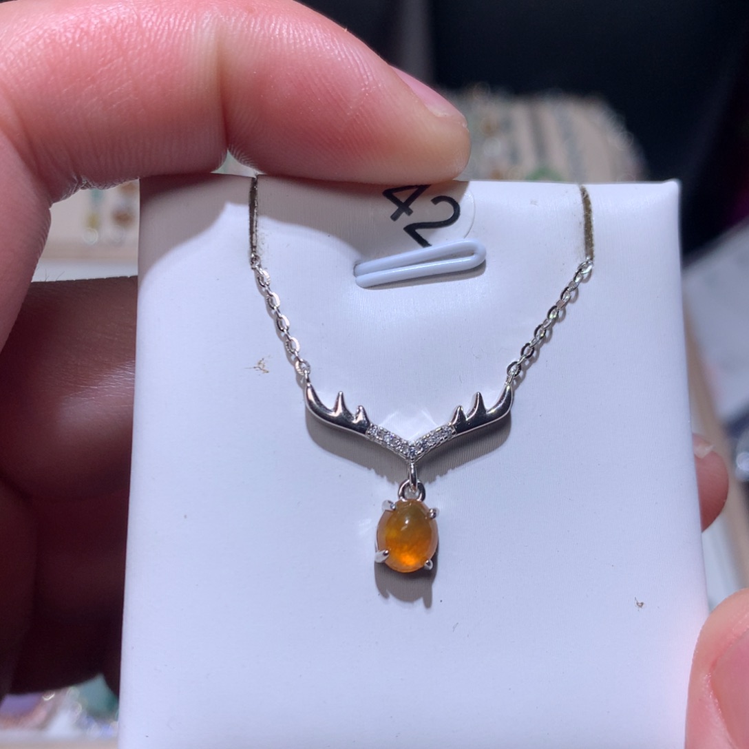 翡翠颈饰银S925镶嵌0001