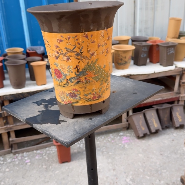 紫砂花盆 高度26口径21单只