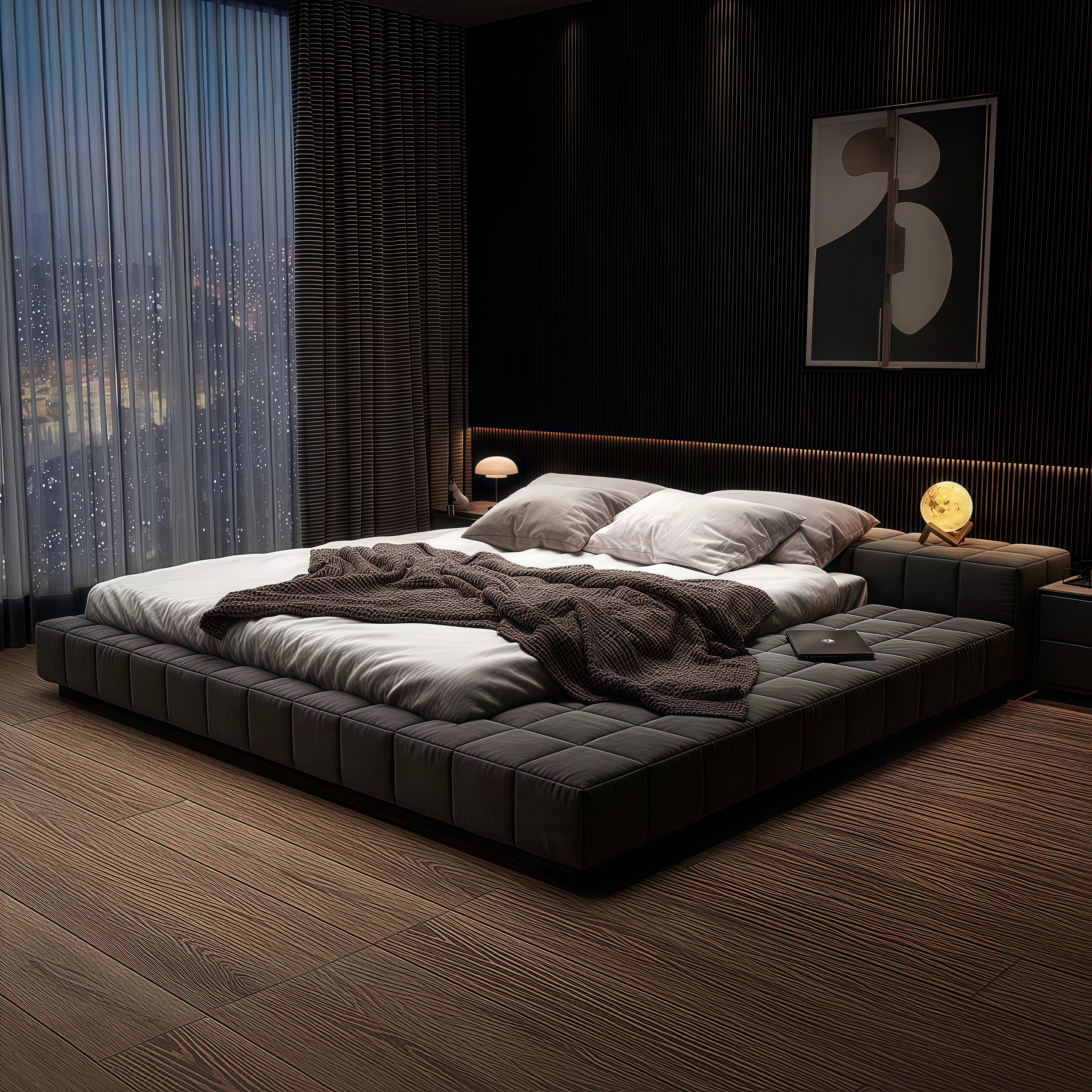 【西伯侯】朋克魔方床——双人床1.8米意式大床主卧现代北欧个性矮床