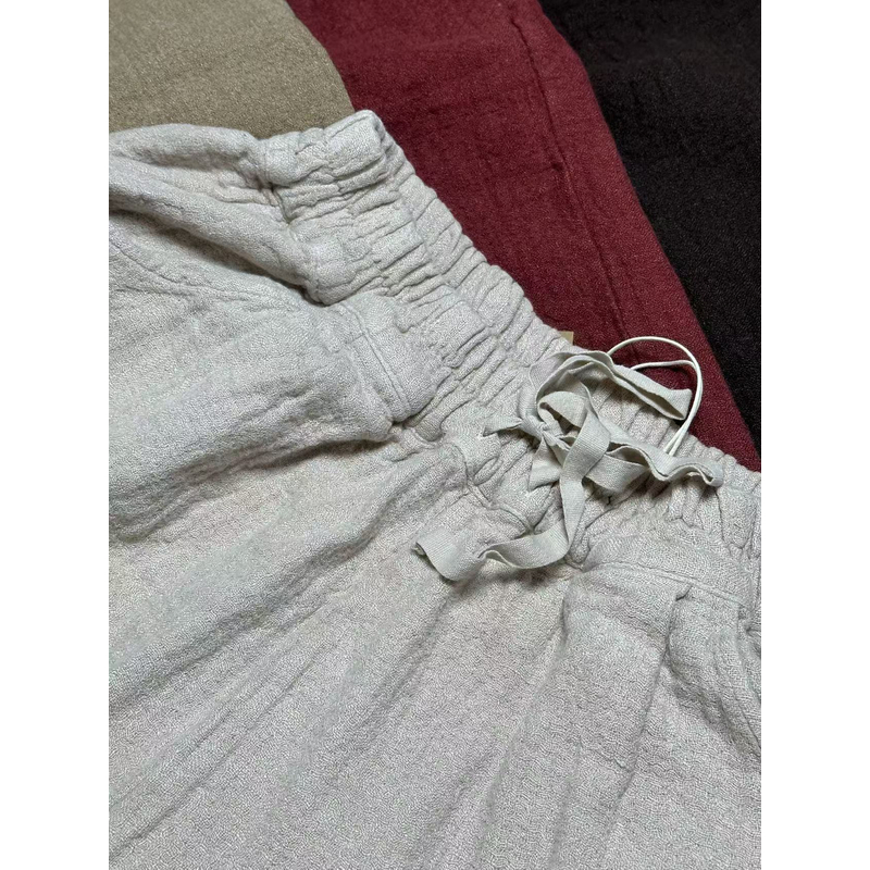 3731雨露肌理亚麻加厚休闲裤百搭秋冬新款裤长84臀围140