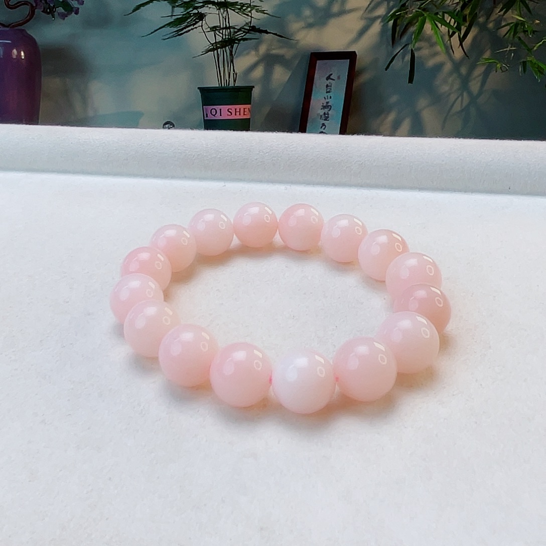 蛋白石未镶嵌手链粉澳宝