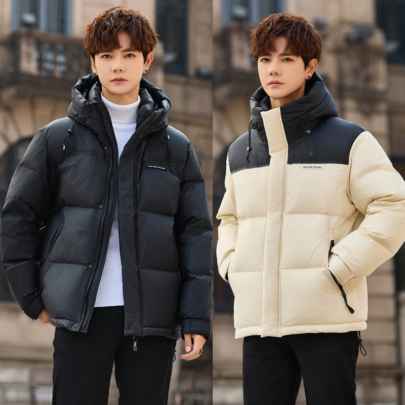 【情侣系列】90绒子白鸭绒羽绒服情侣连帽加厚羽绒服外套6001