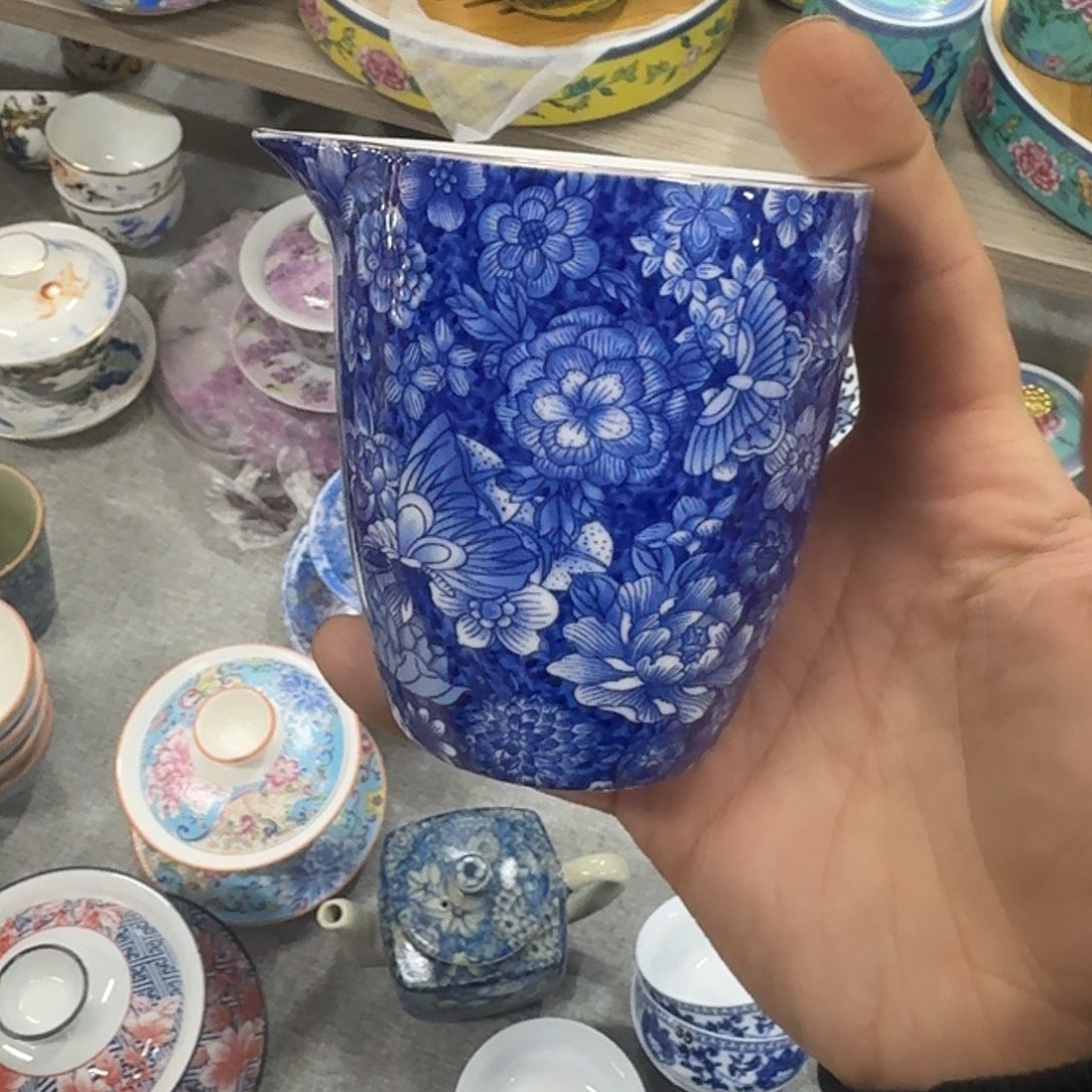 陶杯子青花公道一个陶瓷