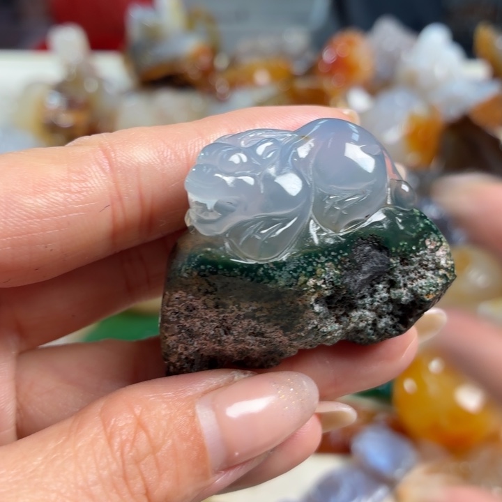玛瑙/玉髓未镶嵌吊坠(不含链)