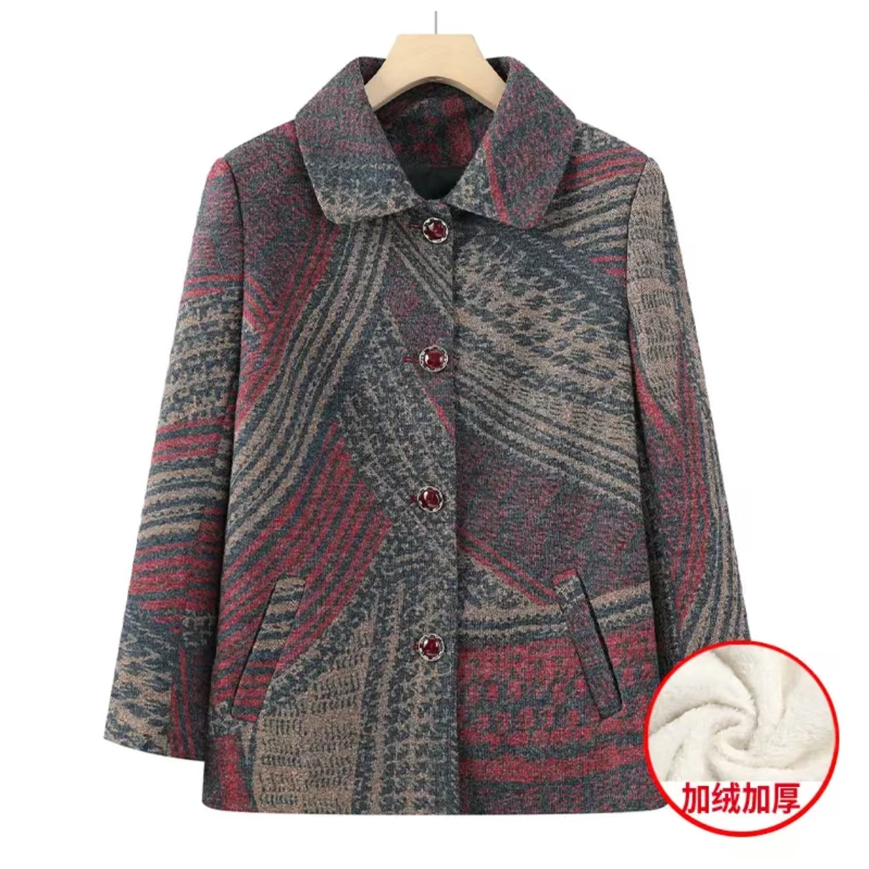 妈妈秋季外套2024新款中老年女装春秋奶奶秋装老年人衣服上衣洋气