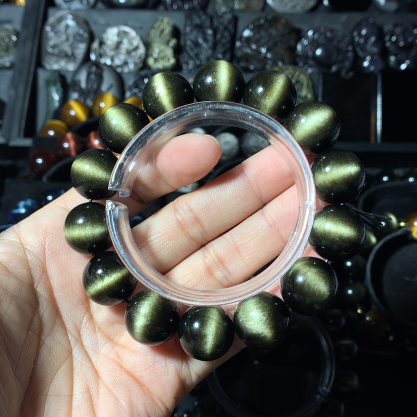 【闪购商品】黑曜岩手串未镶嵌清***_