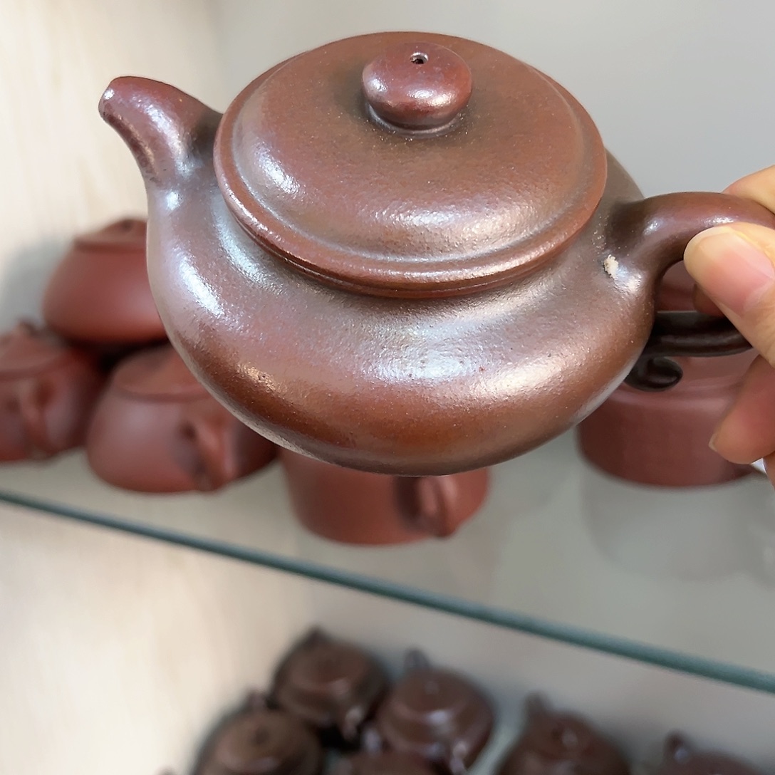 紫砂茶壶黄龙山原矿天青火痕烧270