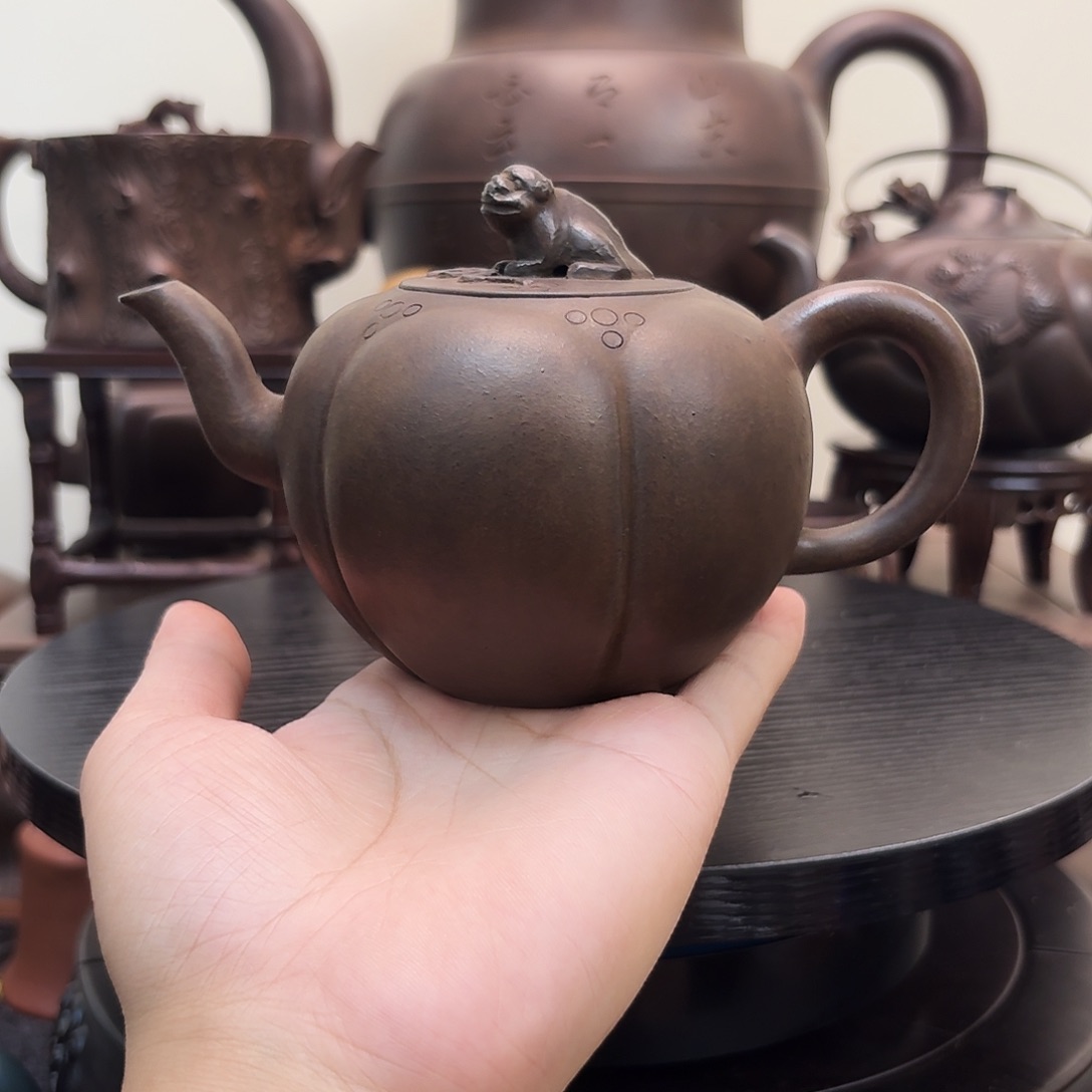 茶壶紫砂老团泥老紫砂壶石球壶