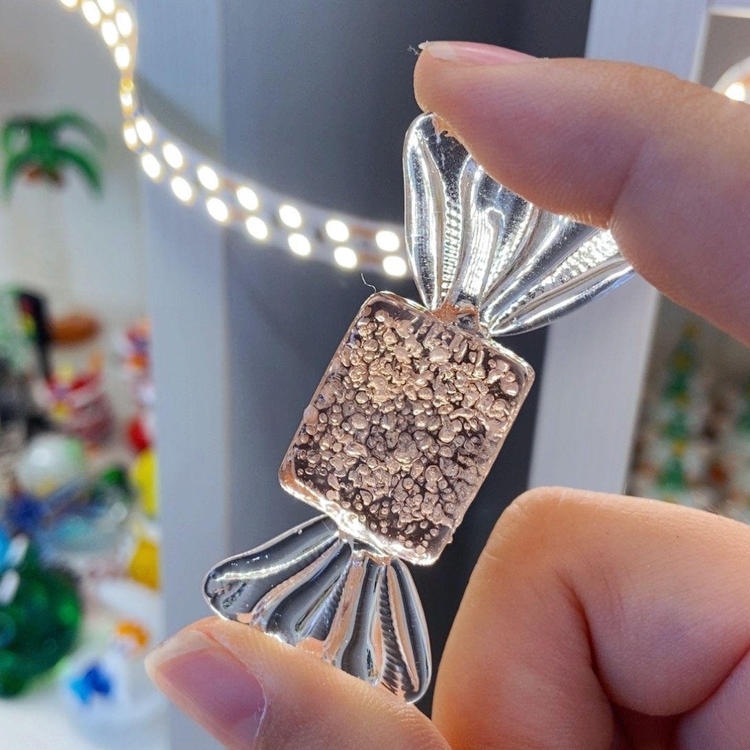 琉璃手工艺品粉橙