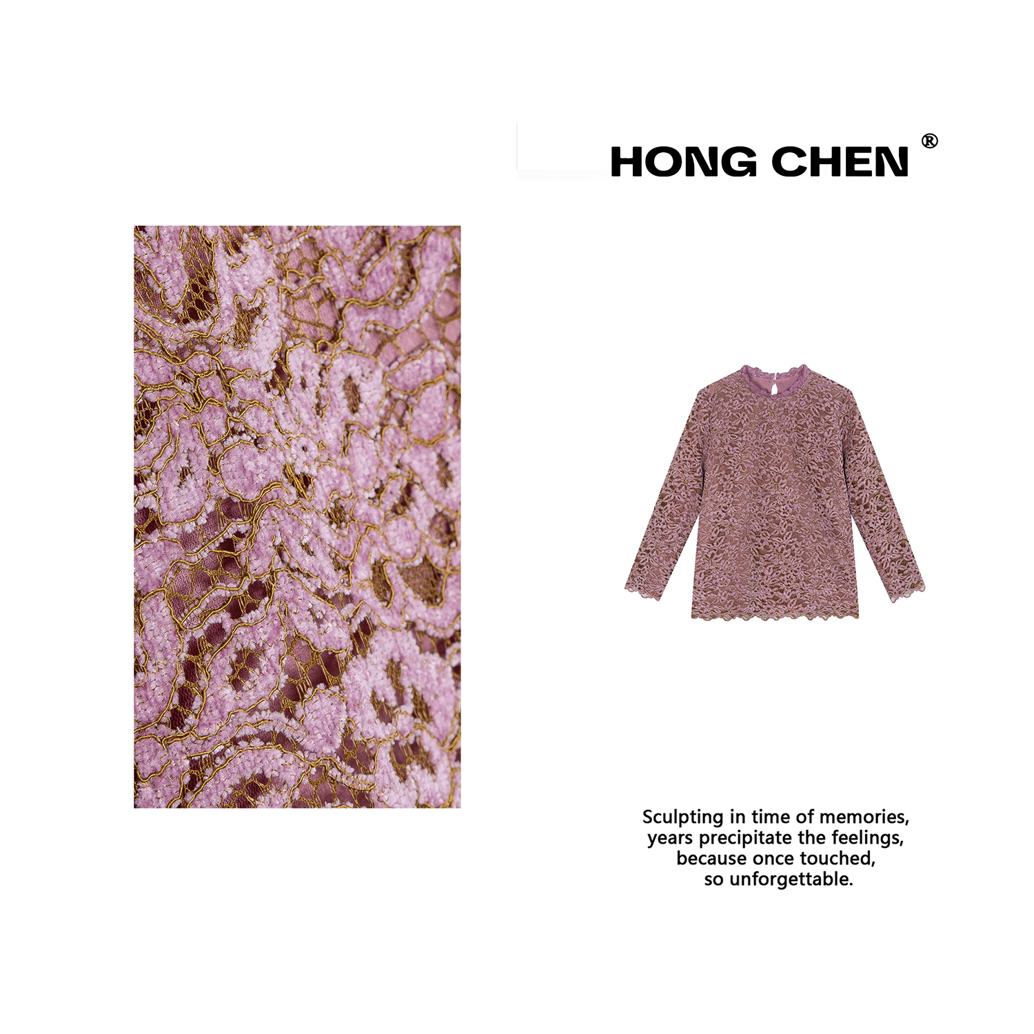 【虹辰·绛缕织梦】高端时尚优雅法式百搭蕾丝气质镂空上衣-HC2899