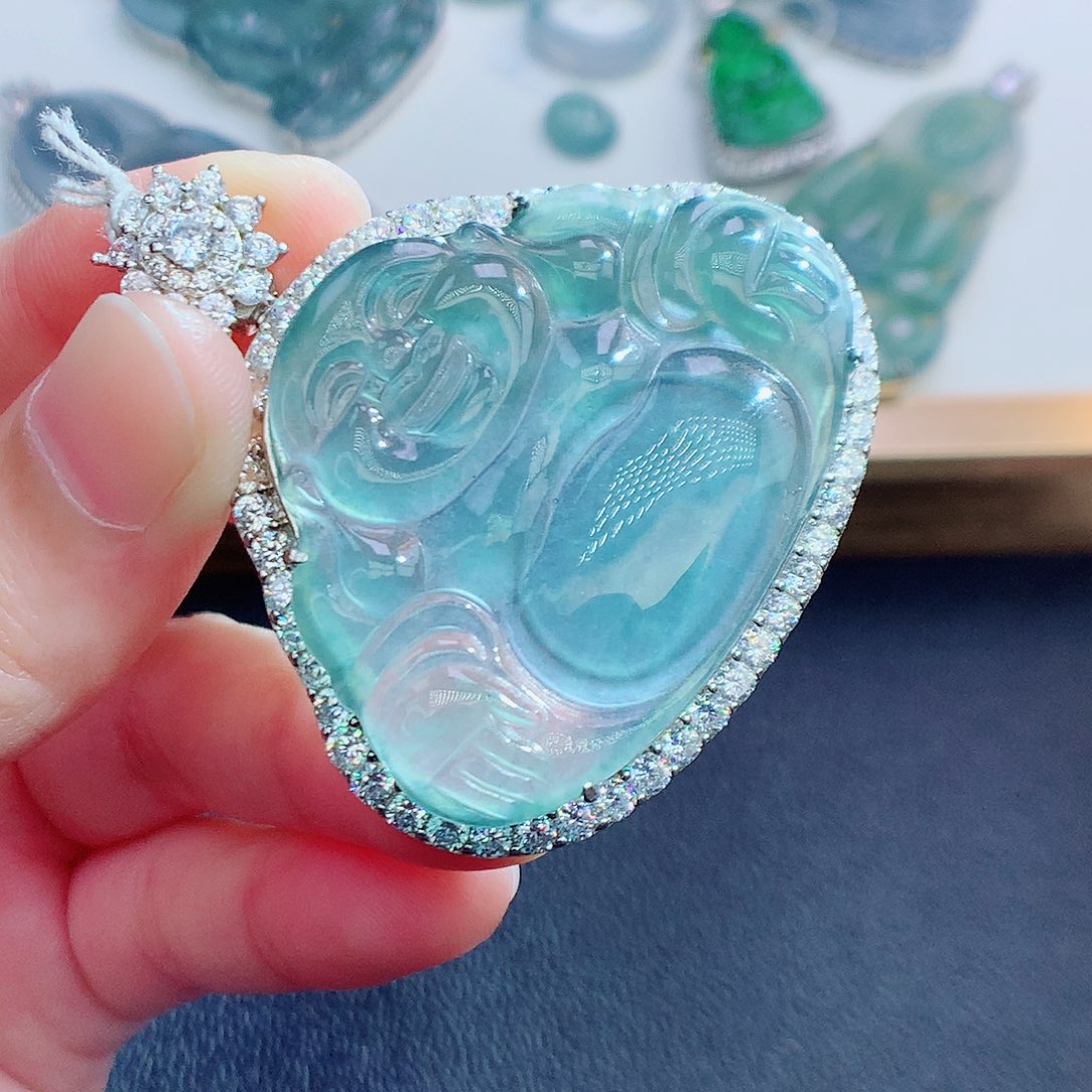 翡翠颈饰银S925镶嵌翡翠