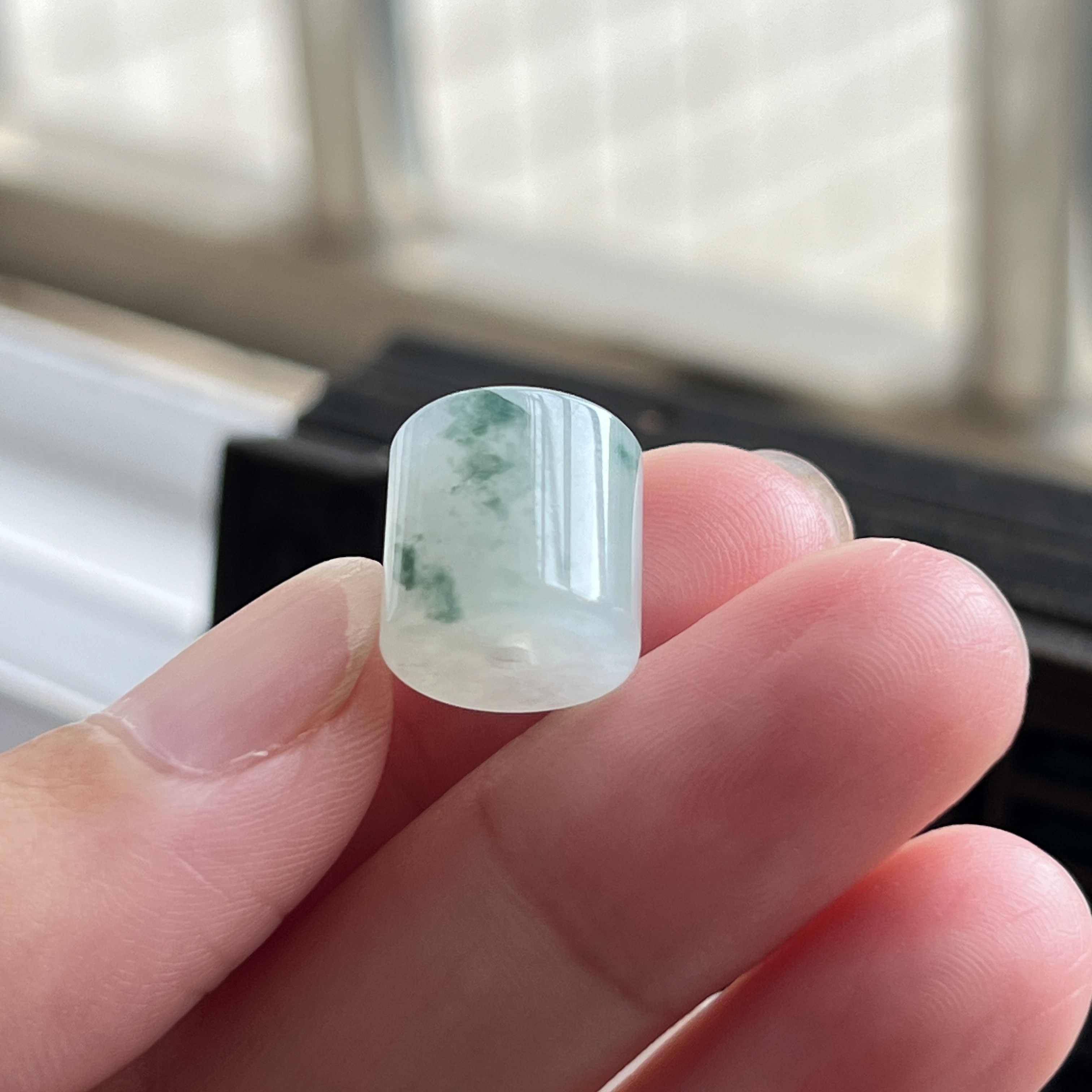 11.6×11天然翡翠桶珠吊坠冰飘花手串配珠转运珠顶珠直切路路通缅A